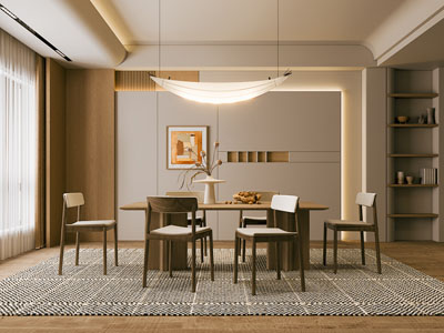现代餐厅3d模型 现代餐厅