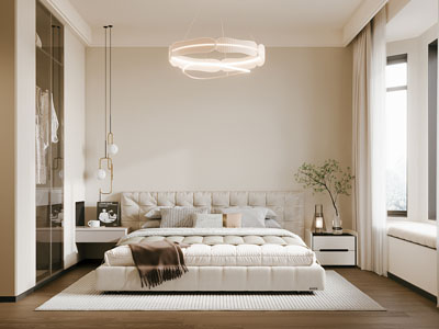 现代奶油风卧室