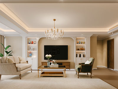 新古典客厅3d模型 新古典客厅
