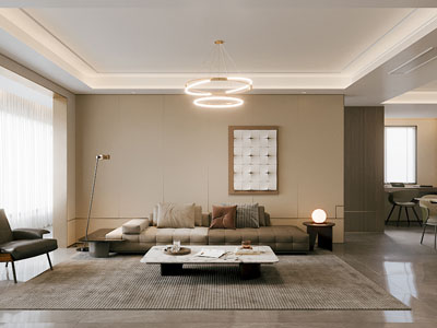 现代客厅餐厅3d模型 现代客厅餐厅