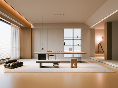 新中式茶室3d模型 新中式茶室