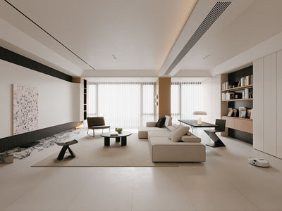 现代客厅 书房3d模型 现代客厅 书房