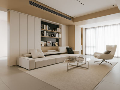 现代客厅3d模型 现代客厅