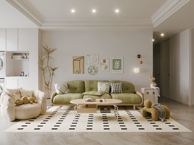 现代客厅3d模型 现代客厅