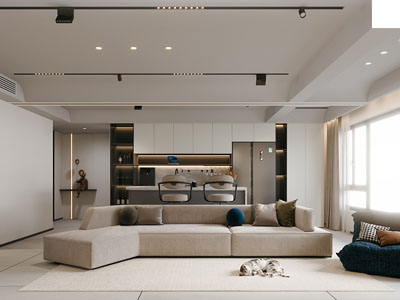 现代客厅餐厅3d模型 现代客厅餐厅