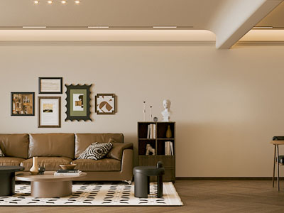 侘寂风中古风客厅餐厅3d模型 侘寂风中古风客厅餐厅