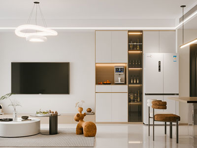 现代客厅餐厅3d模型 现代客厅餐厅