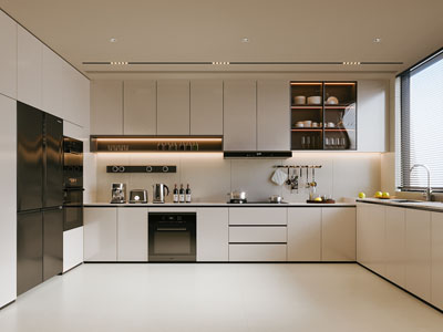 现代厨房3d模型 现代厨房