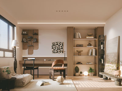 侘寂风中古风书房