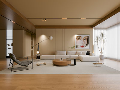 现代客厅3d模型 现代客厅