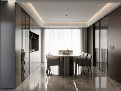 现代餐厅3d模型 现代餐厅