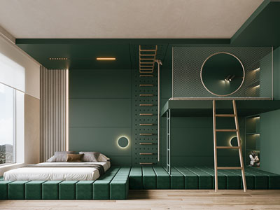 现代复古卧室 儿童房