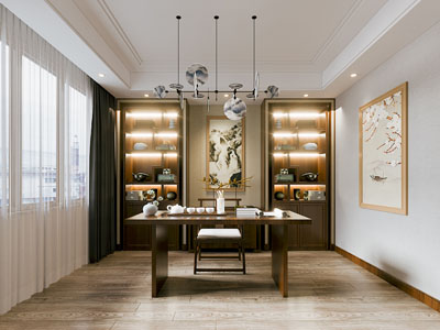 新中式茶室3d模型 新中式茶室