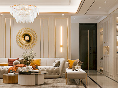 新古典客厅3d模型 新古典客厅