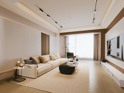 现代客厅3d模型 现代客厅