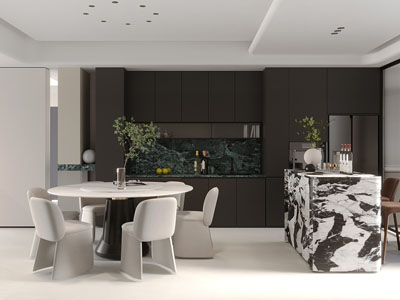 现代餐厅 吧台3d模型 现代餐厅 吧台