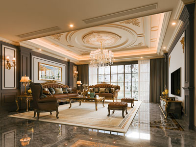 欧式客厅3d模型 欧式客厅