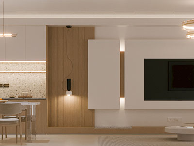 现代客厅餐厅3d模型 现代客厅餐厅