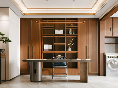 新中式中古风茶室3d模型 新中式中古风茶室