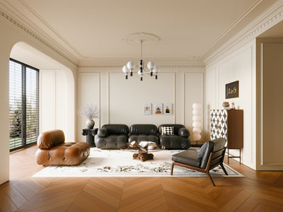 法式客厅3d模型 法式客厅