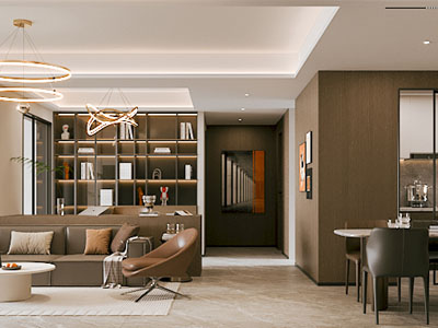 现代客厅餐厅 过道3d模型 现代客厅餐厅 过道
