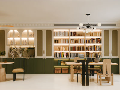 法式餐厅 书房3d模型 法式餐厅 书房
