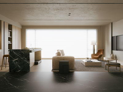 侘寂风客厅餐厅3d模型 侘寂风客厅餐厅