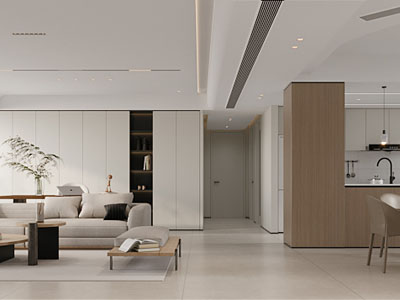 现代客厅餐厅 过道3d模型 现代客厅餐厅 过道