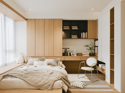 现代原木风榻榻米卧室