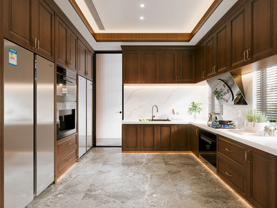 现代中古风厨房3d模型 现代中古风厨房