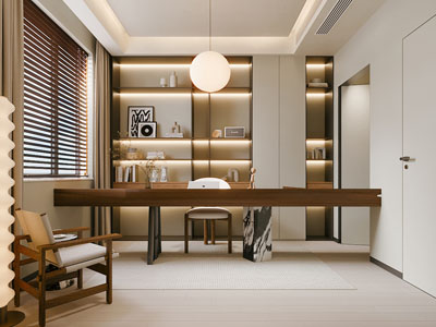 现代中古风书房