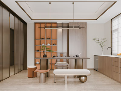 新中式茶室3d模型 新中式茶室