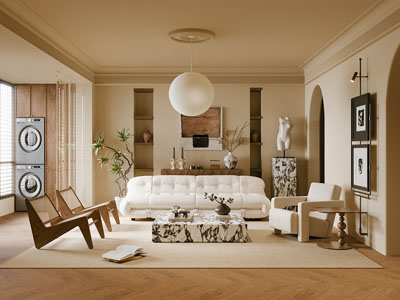 法式中古风客厅 阳台3d模型 法式中古风客厅 阳台