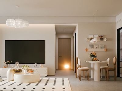 侘寂风客厅餐厅 过道3d模型 侘寂风客厅餐厅 过道