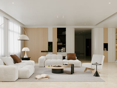 现代客厅3d模型 现代客厅