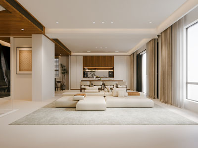 现代客厅餐厅3d模型 现代客厅餐厅