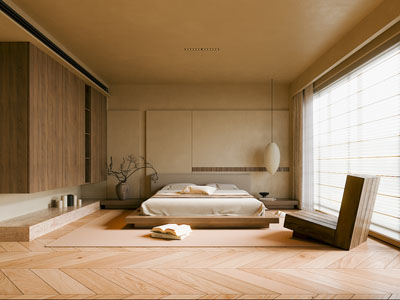 侘寂风中古风卧室