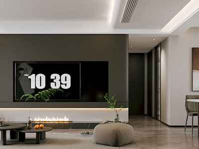 现代客厅餐厅 过道3d模型 现代客厅餐厅 过道