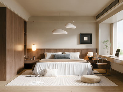 侘寂风中古风卧室