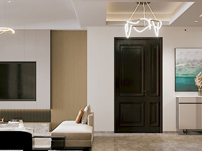 现代客厅餐厅3d模型 现代客厅餐厅