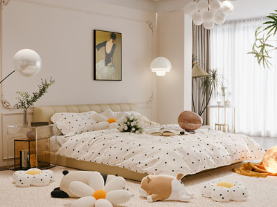 现代奶油风卧室 儿童房
