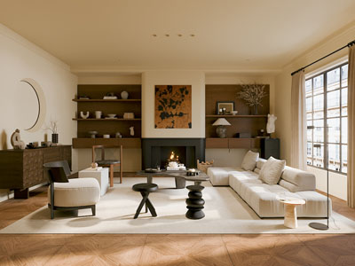 现代中古风客厅3d模型 现代中古风客厅