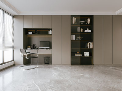 现代装饰书柜 书桌椅组合