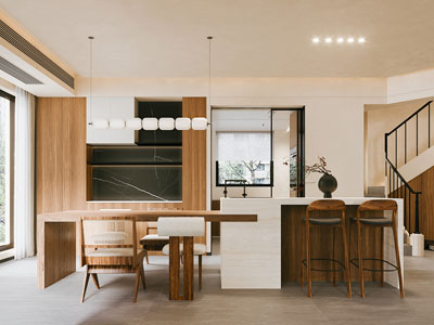 现代中古风餐厅3d模型 现代中古风餐厅