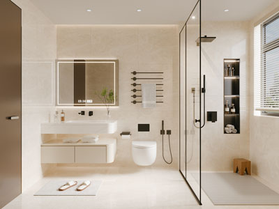 现代奶油风卫浴间 洗手间