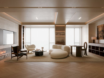 侘寂风客厅书房3d模型 侘寂风客厅书房