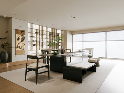 新中式茶室3d模型 新中式茶室