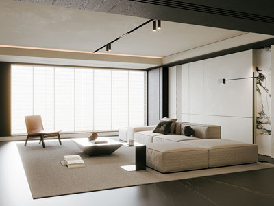 现代客厅3d模型 现代客厅