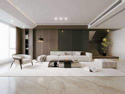 现代客厅3d模型 现代客厅