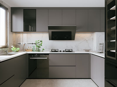 现代厨房3d模型 现代厨房